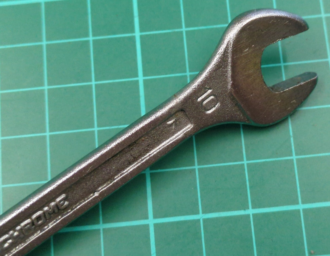Vintage Facom No44, 10mm x 11mm Vanachrome Open Ended Spanner Made In France