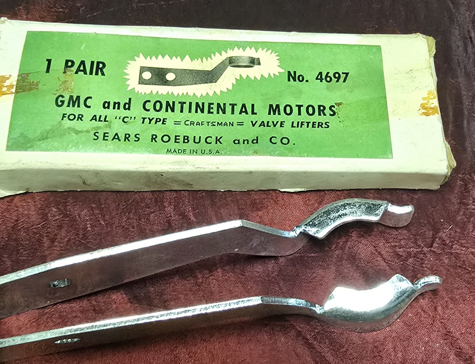 Craftsman Vintage Valve Lifters Pair 4697 GMC Continental Type C Sear Robuck NOS