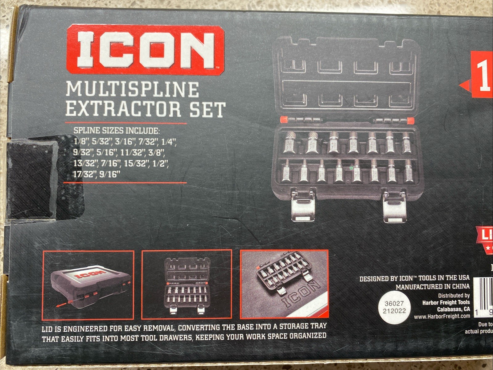 NEW ICON Multispline Screw Extractor Set 15-Piece Professional 59194 XMS-15