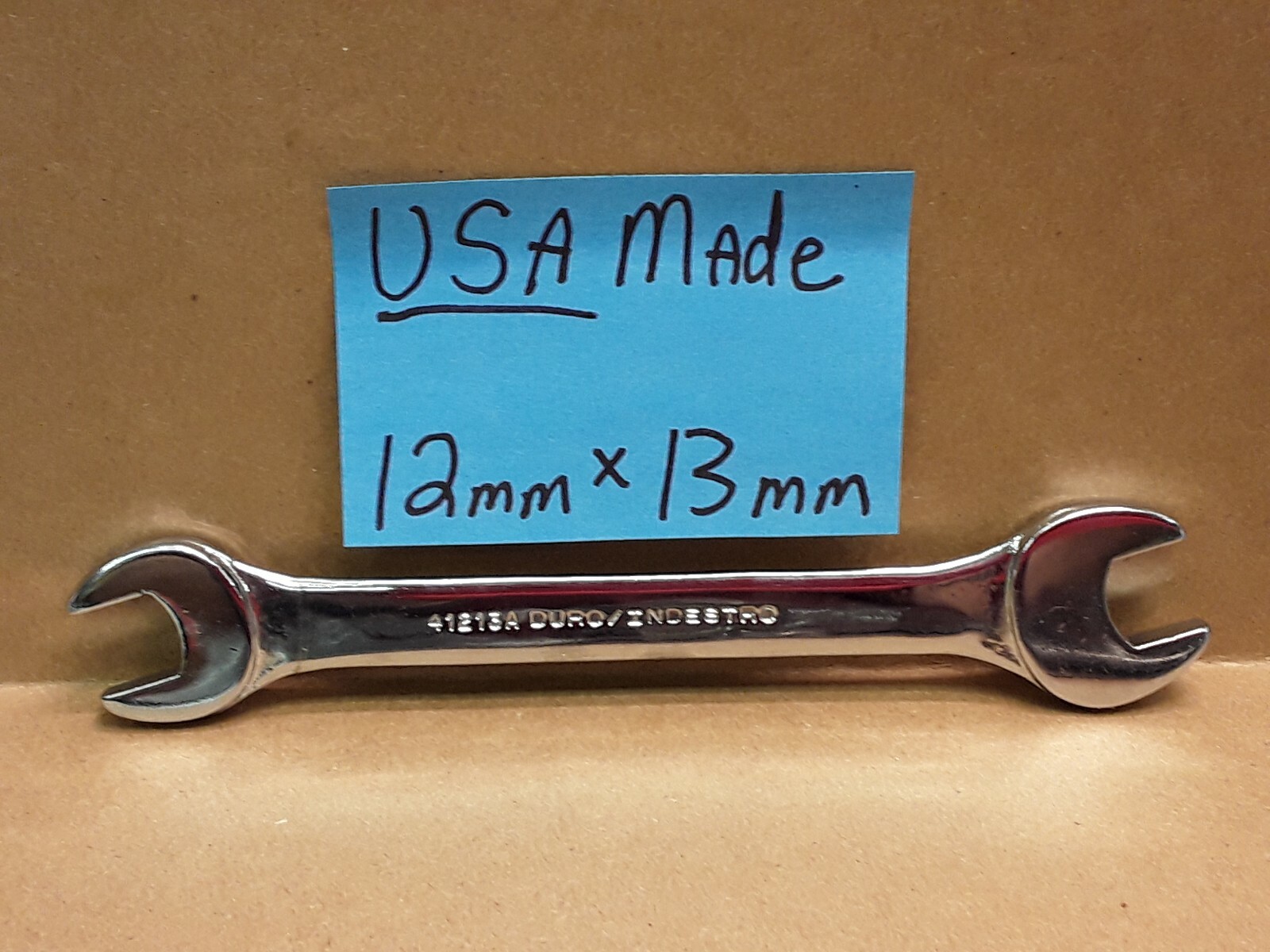 Indestro Duro 12mm x 13mm Metric Open End Wrench #41213A USA MADE!!