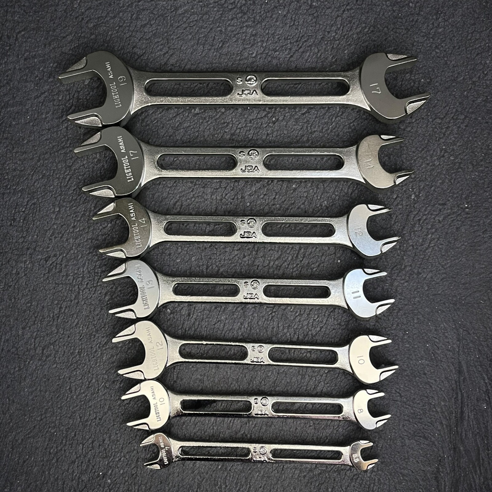 Asahi LSXS7 7pc Lightool double open end wrench set Made in Japan