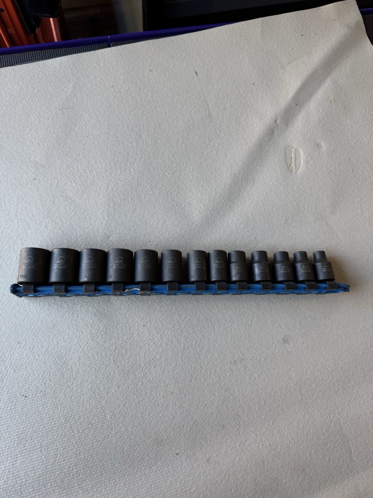 Matco Tools Adv SBPM132V 7-19mm 3/8″ Drive Shallow 12-Point Impact Socket Set
