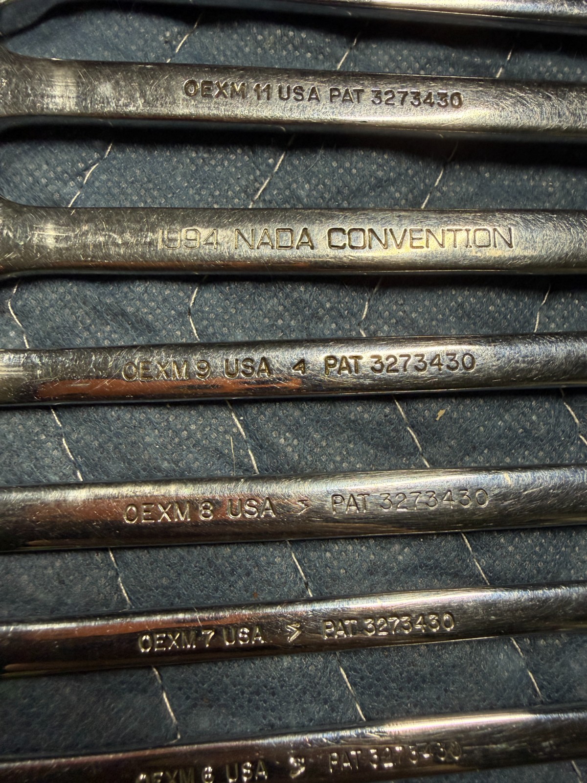7 pc Snap-On USA Metric Mid Length 12-point Metric Combination Wrench Set OEXM