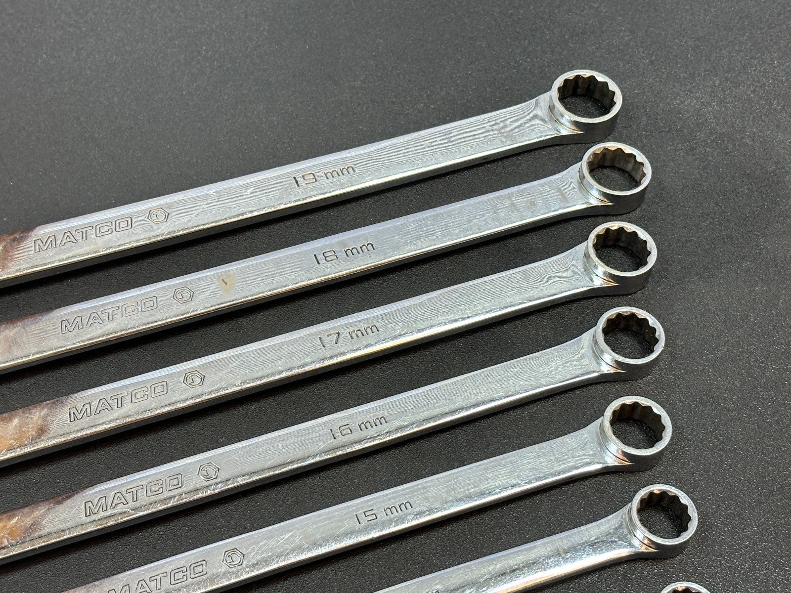 Matco Tools GRBZXLM 10pc Extra Long Metric 10mm-19mm Ratcheting Box Wrench Set