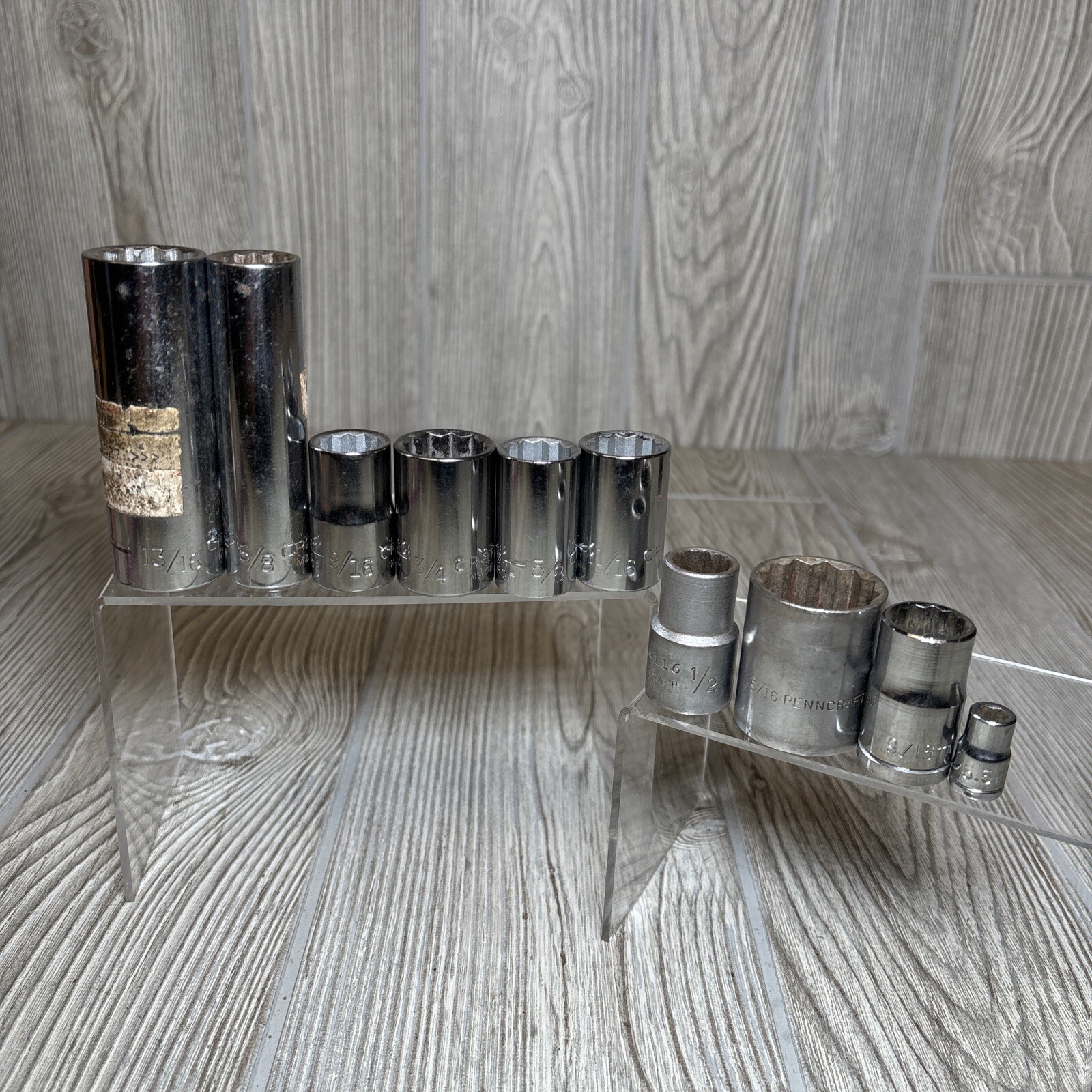 Craftsman USA 6-Piece 3/8″ Drive 12-Point Standard Socket Set Mixed Lot READ