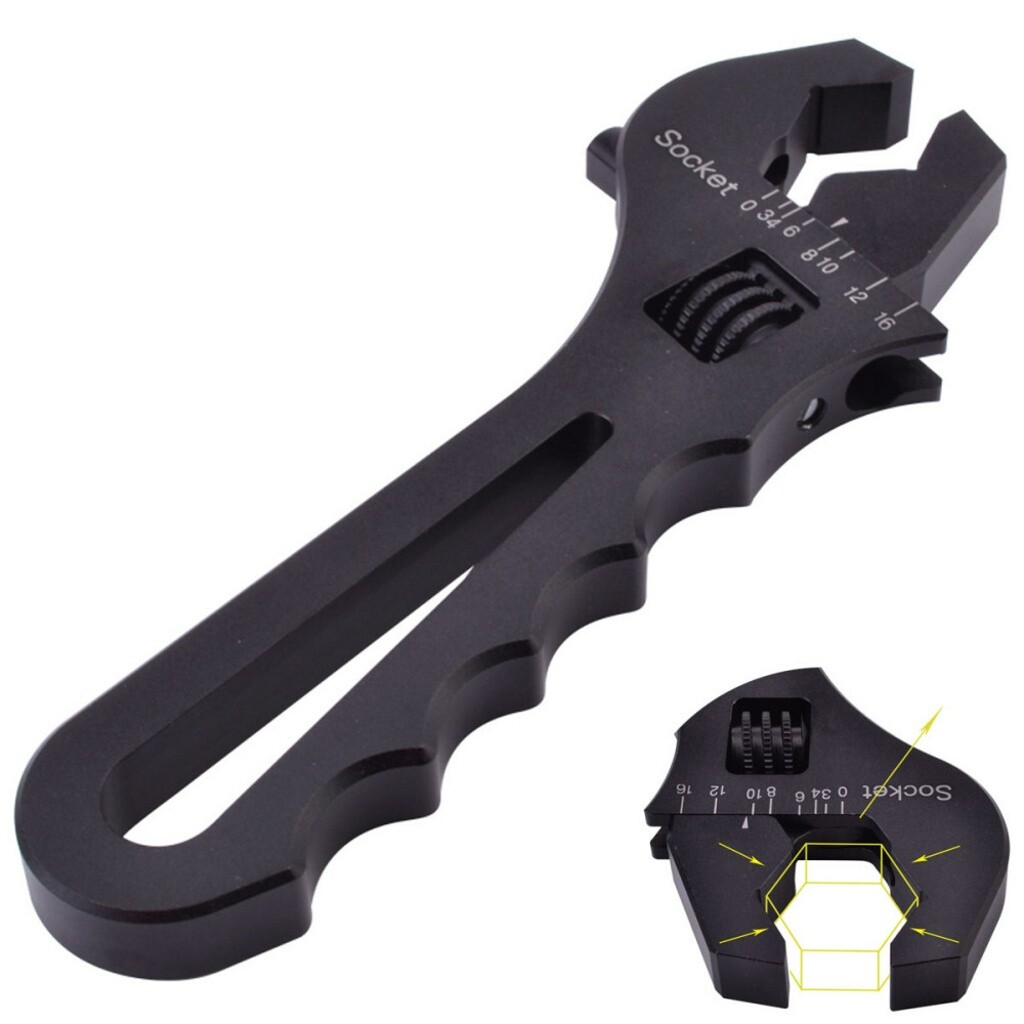Adjustable Aluminum Hand Grip Wrench Tool for 3AN-16AN Hose End Fitting