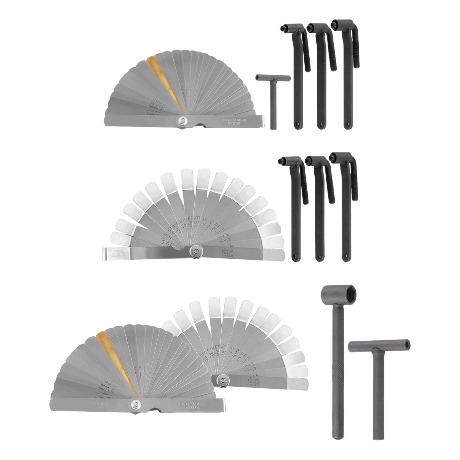 Feeler Gauge Width Thickness Gauge Steel Measuring Tool Pocket Size Foldable