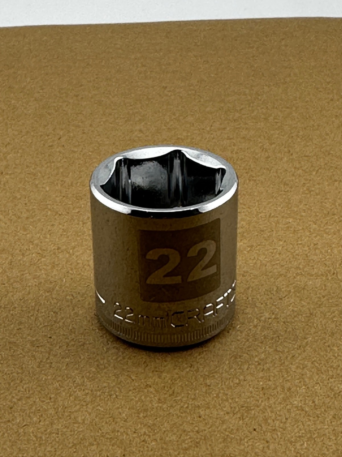 Craftsman 22mm socket. 6 Point 3/8″ Drive Easy Read. 45919. 103