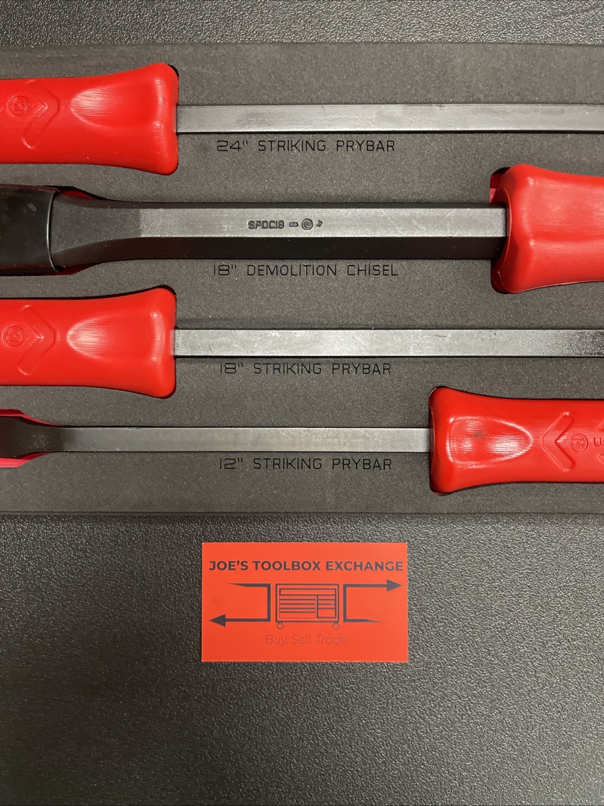 Snap-on Tools USA NEW 5-Piece RED Striking Prybar & Chisel Foam Set SPBSDC705FR