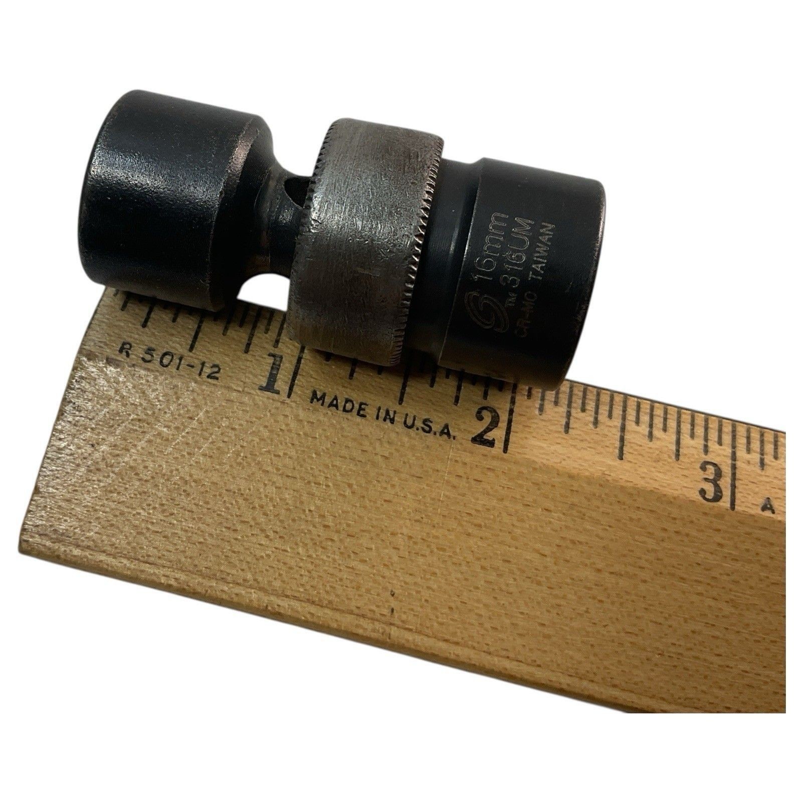 Unbranded CR-MO 16mm Impact Swivel Socket 3/8″ Drive 6 Point Used Fast Ship