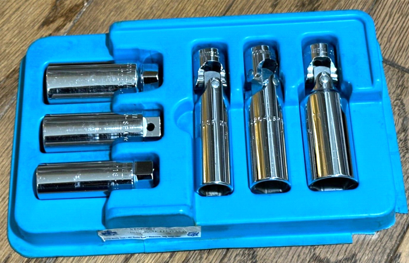 🇺🇸 Cornwell Tools DEEP Spark Plug Swivel Universal Socket Set Lot Tray Wobble