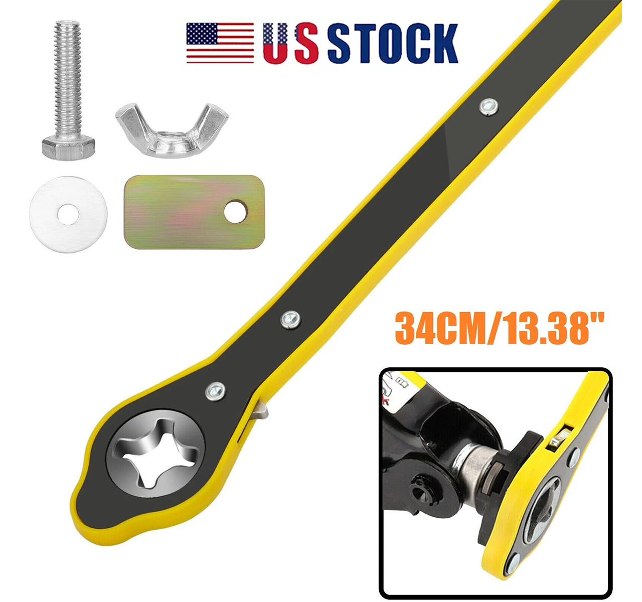 Car Scrissor Jack Ratchet Wrench Garage Tire Wheel Lug Repair Tool Labor-Saving