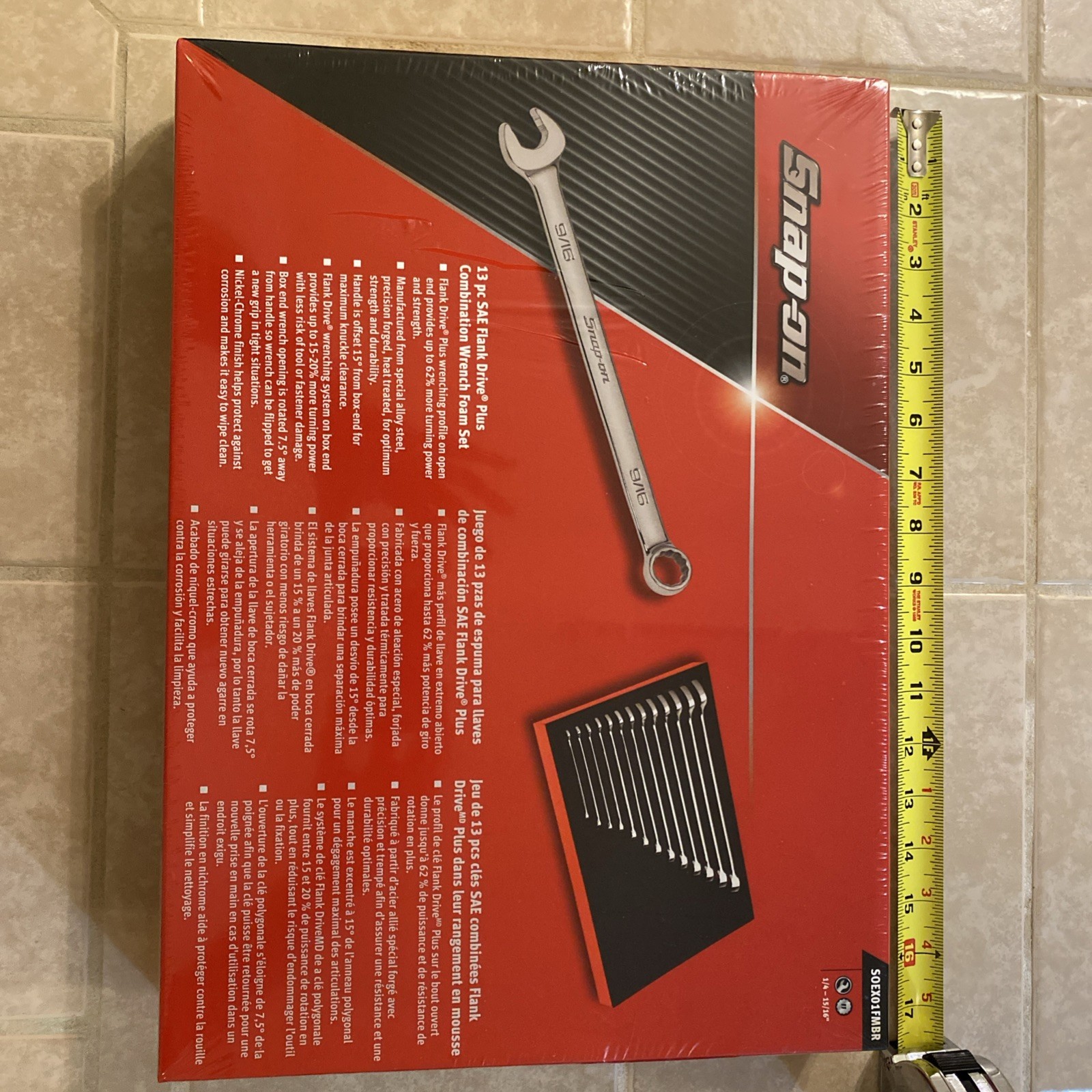 New Snap-on™ SOEX01FMBR 1/4″ thru 15/16″ 12-pt Flank drive Plus Combo Wrench Set