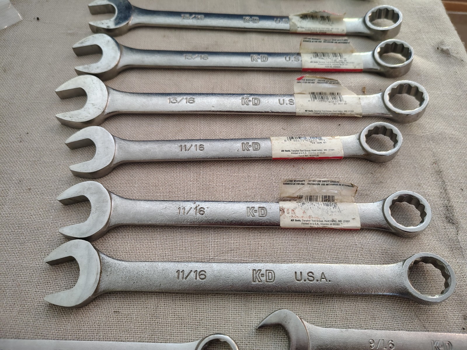 K-D Tools LOT of SAE New Old Stock Wrenches. Made In USA 14 Pieces Total NOS