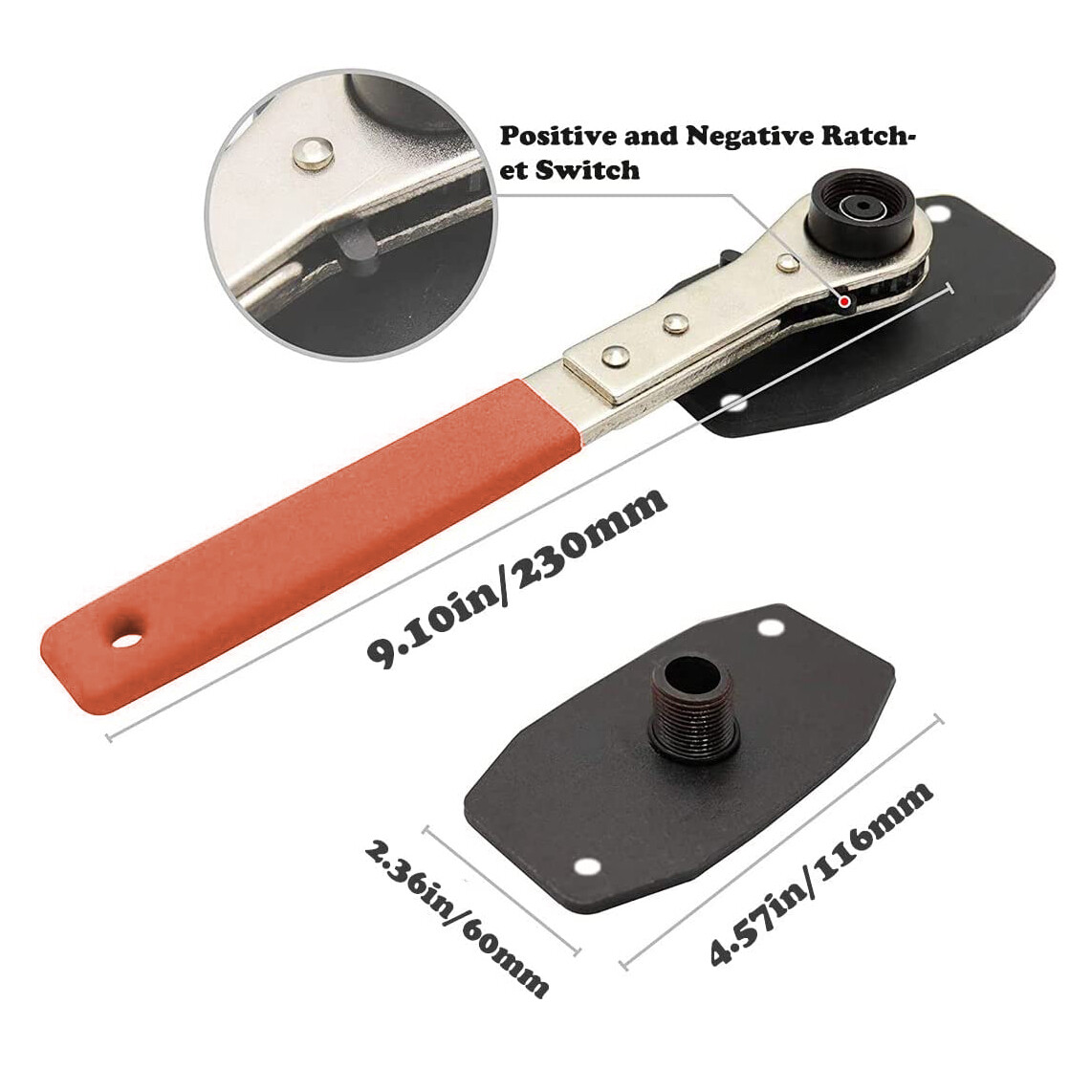 Brake Pad Ratchet Rewind Spreader Kit 360° Piston Retracting Caliper Press Tool