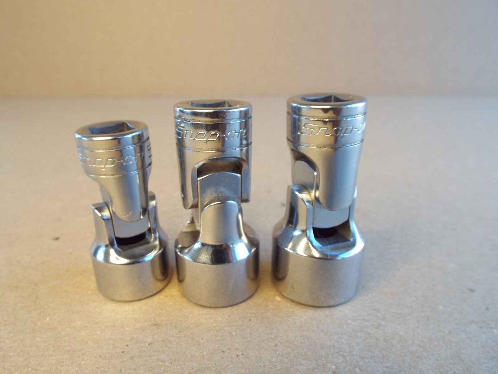 VTG Snap-On 3-Pc 3/8″ Dr 6 Pt SAE Swivel Socket 5/8″ 11/16″ 3/4″ USA – Nice !