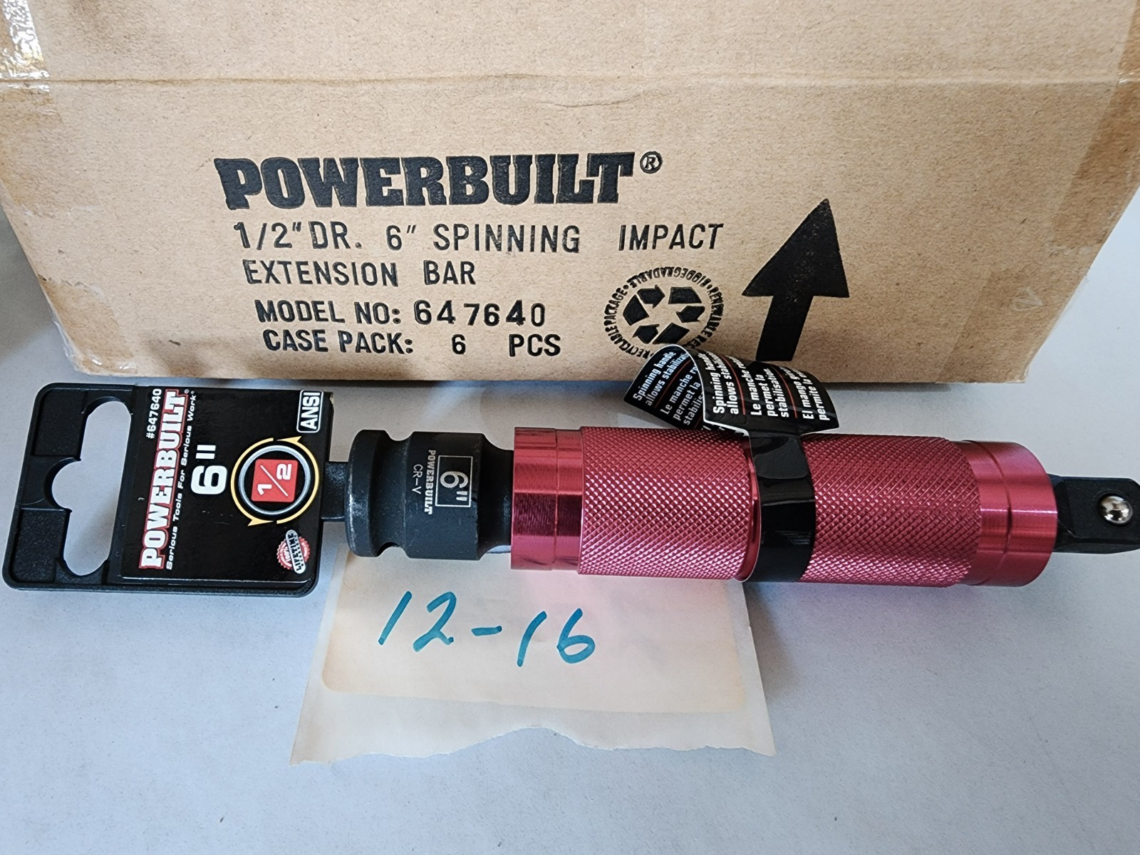 Powerbuilt 647640 1/2″ Drive 6″ Spinning Impact Extension CR-V