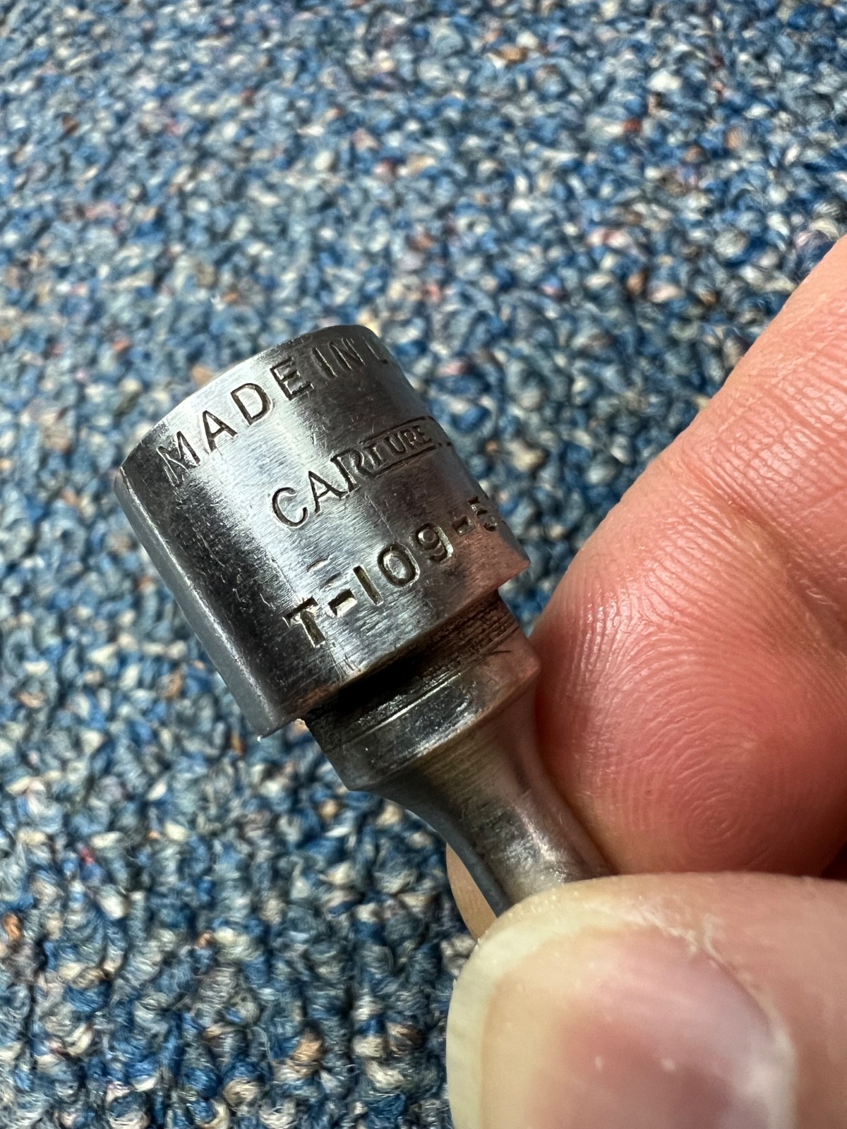 Vintage Carbureter T-109-58-T 3/8″ drive screwdriver bit, USA, very good cond.