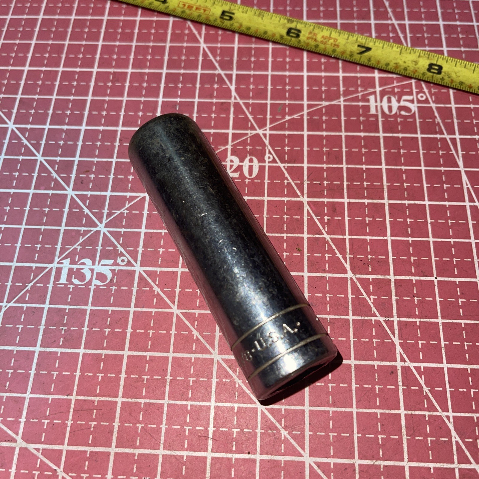 S-K Wayne USA 40820 5/8 In SAE 1/2 Drive 12 point Deep Socket Vintage SK 5/8”