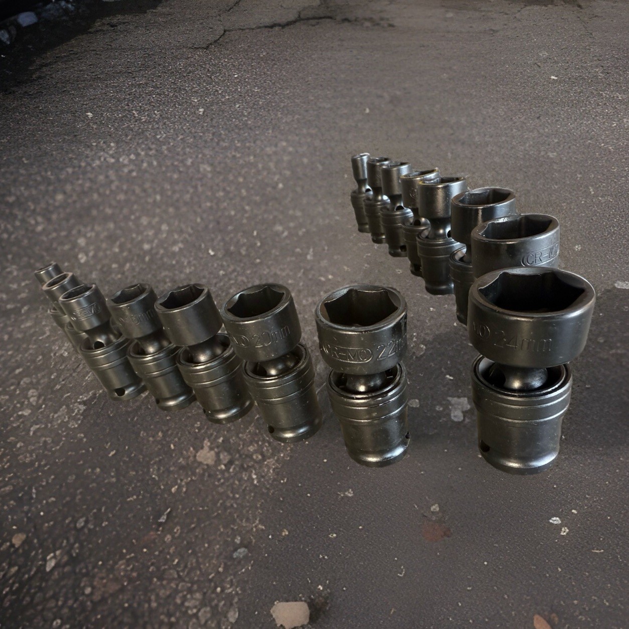 15PCS 1/2″ Dr. Shallow Swivel Universal Joint Impact Socket Set 10- 24mm 6Pts