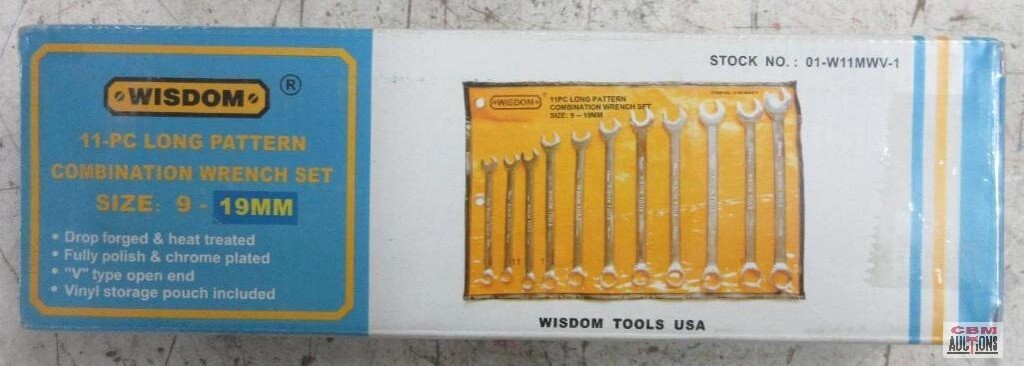 Wisdom 01-W11MWV-1 – 11pc Metric Long Pattern Combination Wrench Set (9mm – 19mm