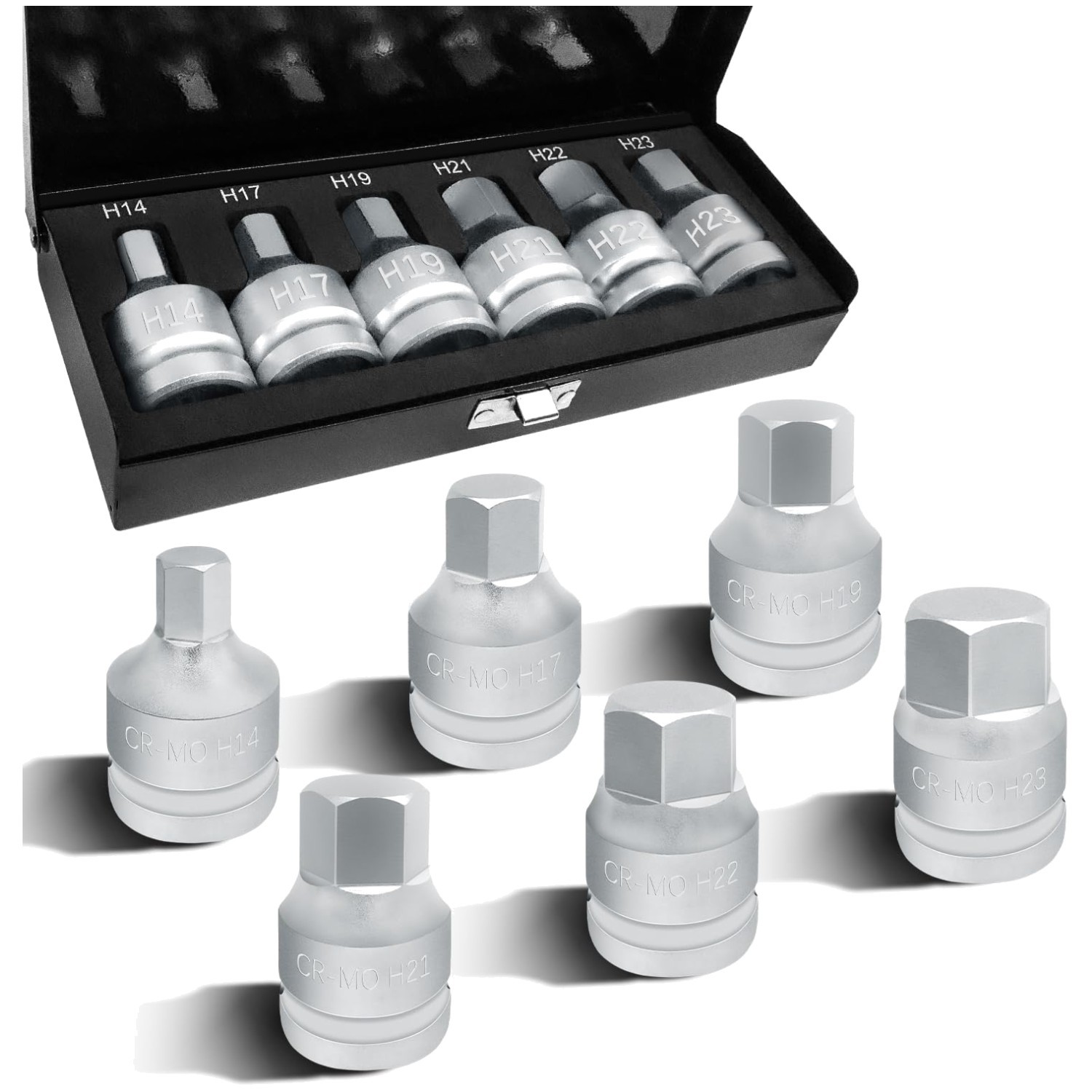 6PC Hex Allen Socket Set, Cr-MO Drive Impact Kit