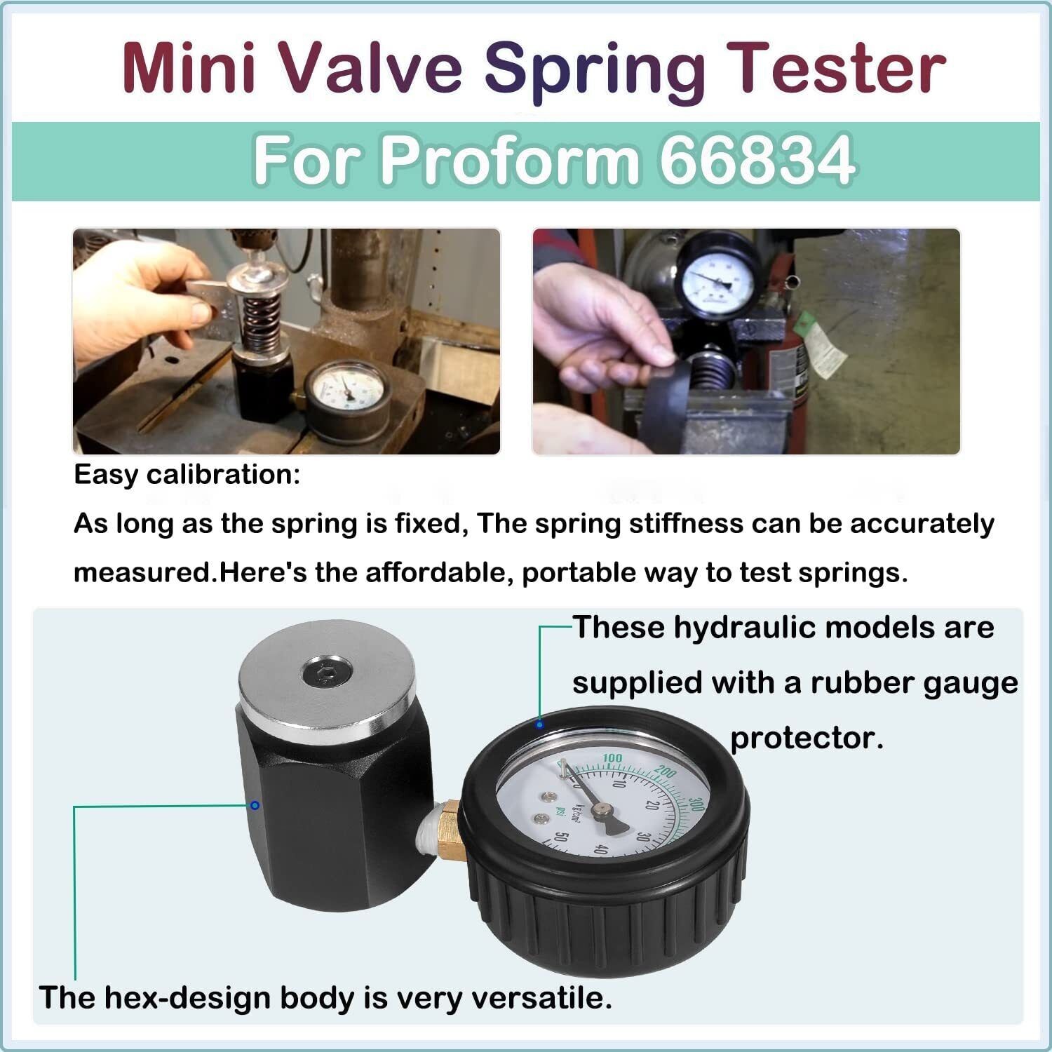 Universal Mini Valve Spring Pressure Tester Gauge #66834,0-700 PSI – 0-50 KG/CM2