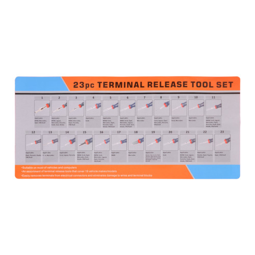 Professional Automotive Terminal Release Tool Kit w/ 23 Typies for Most Vehicles