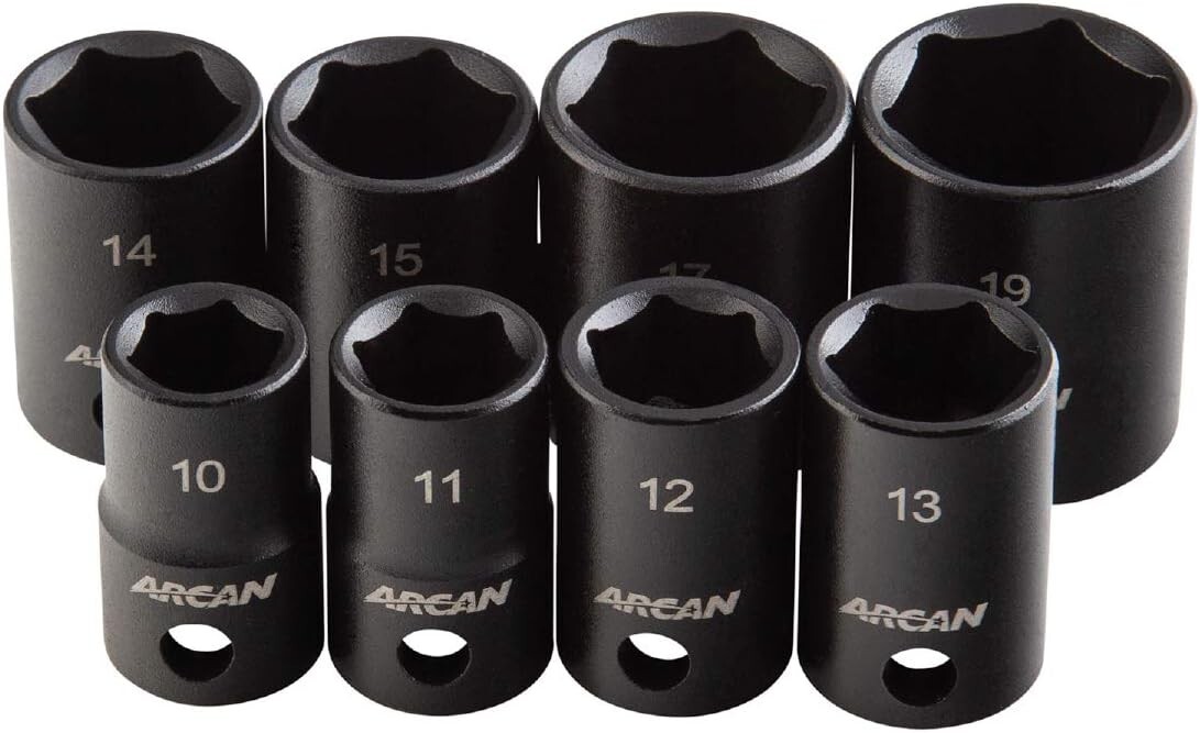 Arcan 3/8″ Drive 8 Piece Metric Impact Socket Set 10mm – 17mm AS2388M
