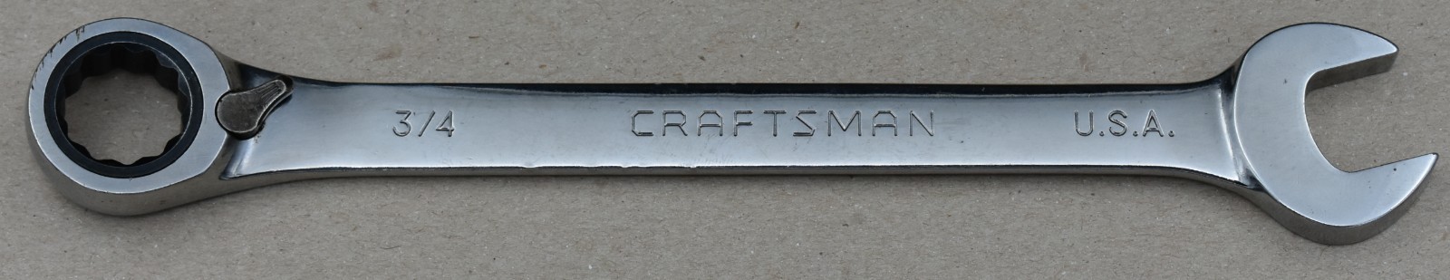 CRAFTSMAN 42419, 3/4″ SAE, 12-PT, OPEN/BOX END REVERSIBLE RATCHETING WRENCH