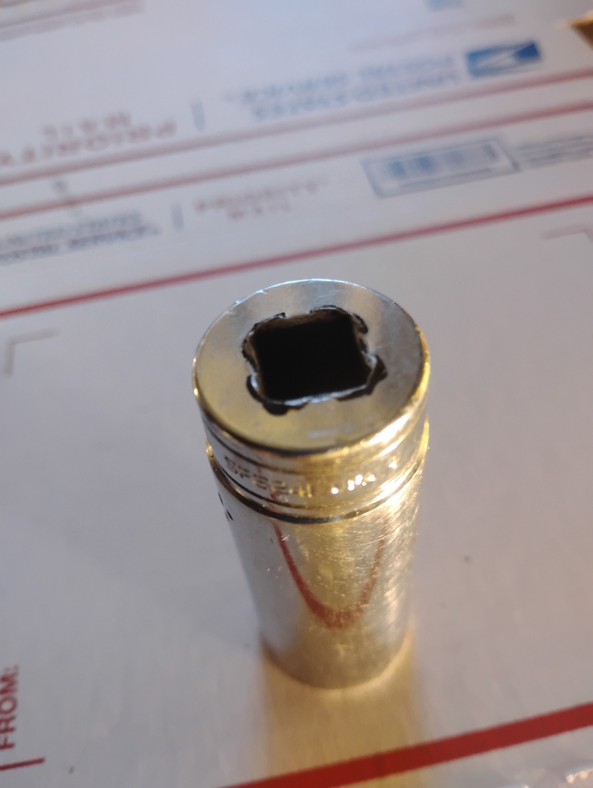 Snap On 3/8″ Drive 3/4″ 6PT SAE Deep Chrome Socket USA SFS241 Pre-Owned