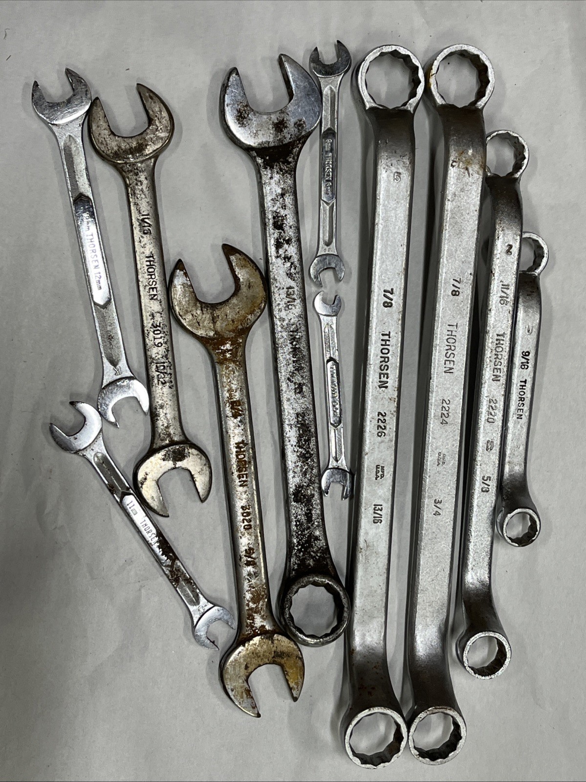 Thorsen 11 Piece Wrench Lot Various Sizes Vintage USA