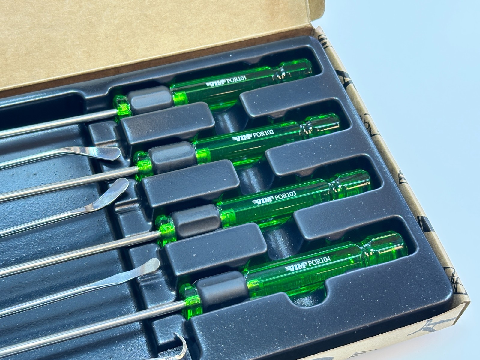 NEW VIM Tools 8pc GREEN Mini Pick and O-Ring Removal Spoon Tool Set, # POR100