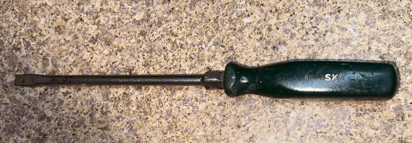 S-K Tools 81004 3/8” x 12.5” Flat Tip Slotted Screwdriver Green Handle SK
