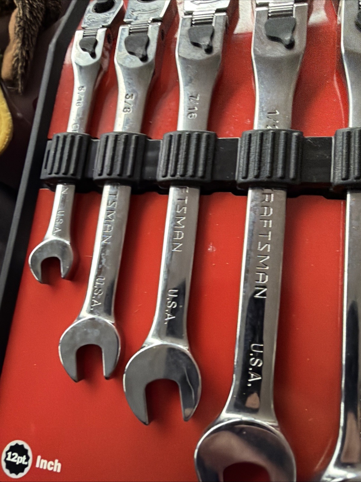 Rare Sears Craftsman USA Nos 7pc Locking Flex Ratcheting Wrench Set 42400
