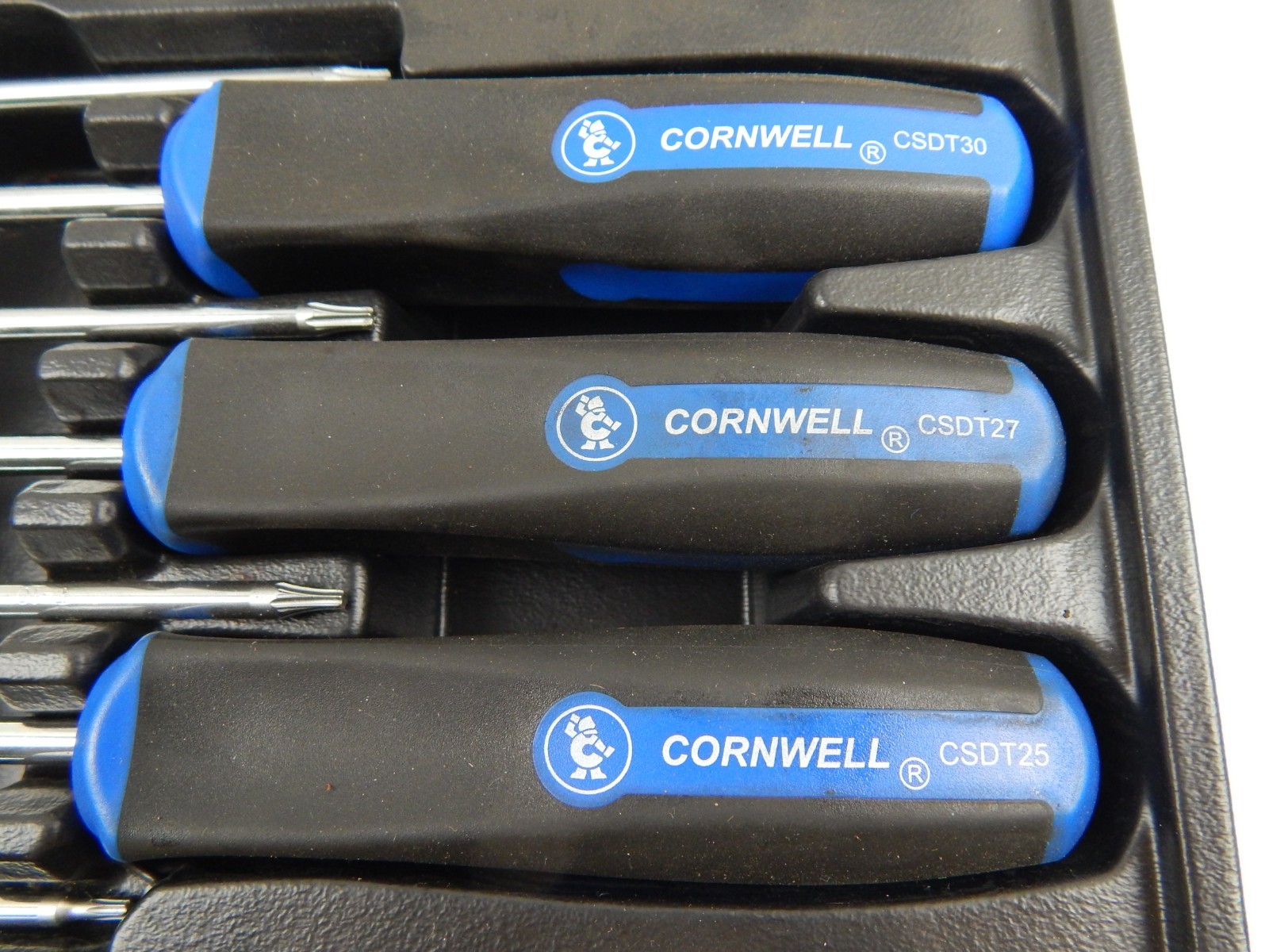 Cornwell Tools CSD7S 7pc Star Torx Screwdrivers Set T8-T30 Blue & Black w/ Tray