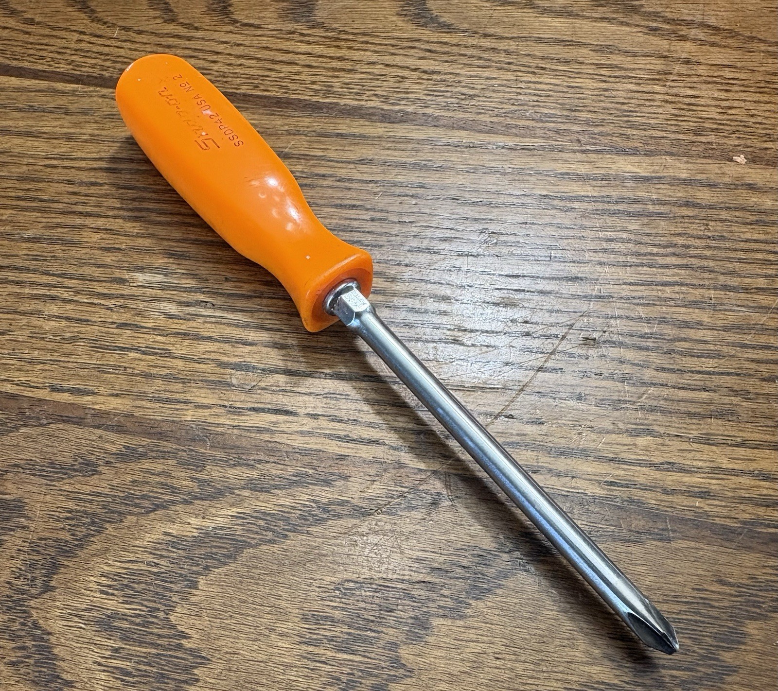 Vintage Snap-on Tools USA No. 2 SDDP42 Orange Handle Head Phillips Screwdriver