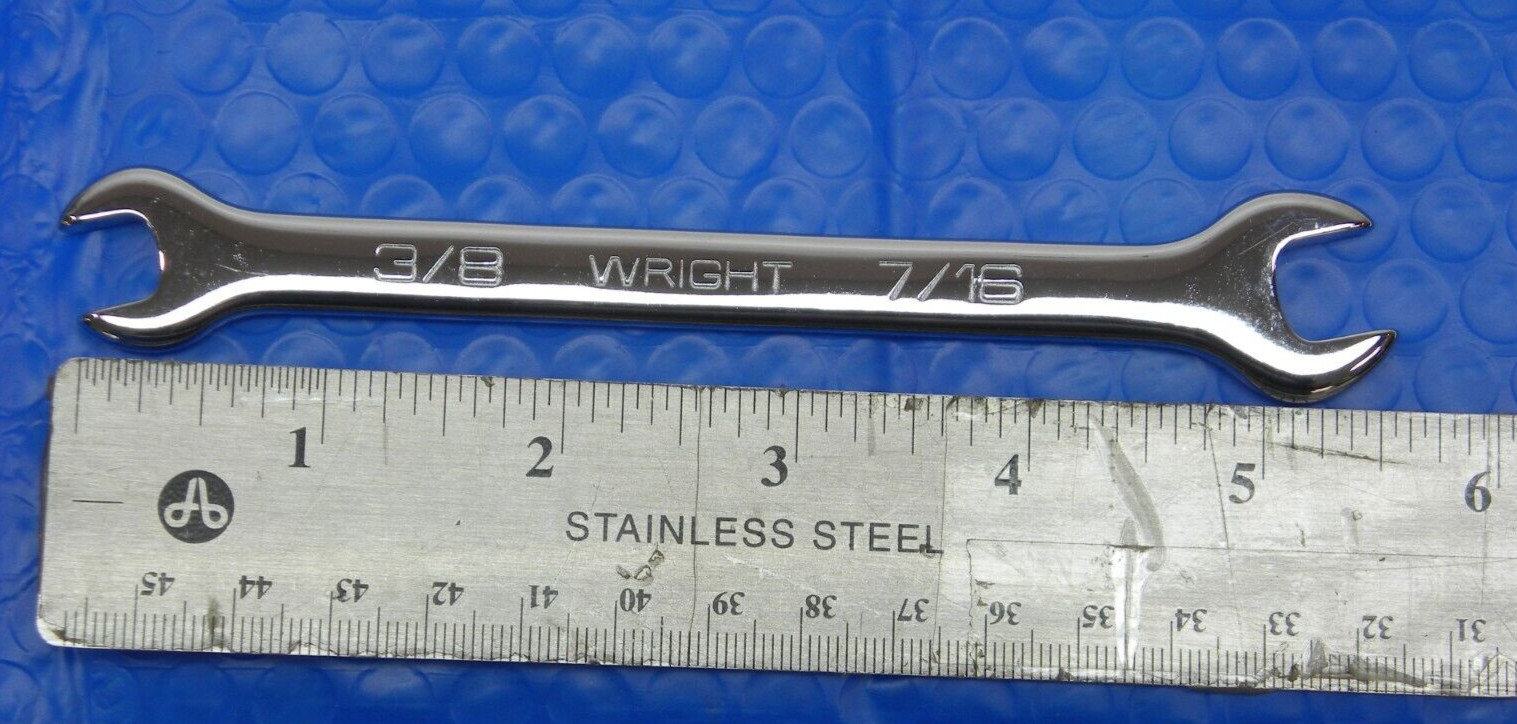NEW! Wright 1314, 3/8″ x 7/16″ Open End Wrench 5-1/2″ USA HR