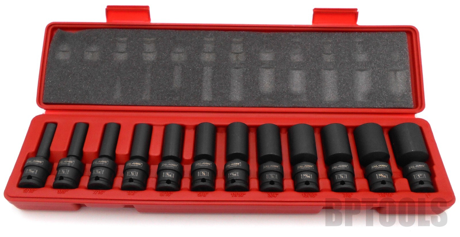 12pc 3/8″ Drive Universal Ball Swivel Deep Impact Socket Set (SAE) Radius Set
