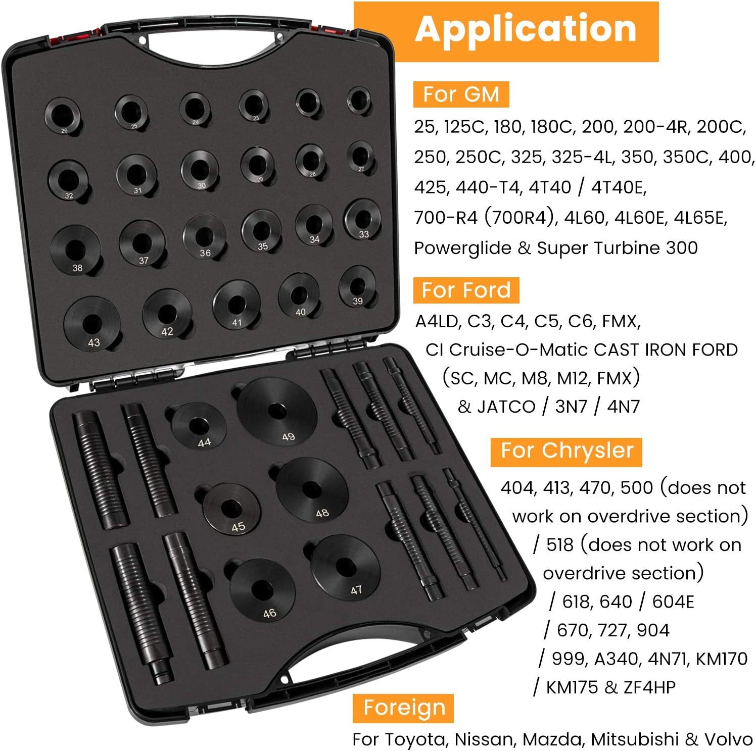 T-0220-39 Master Bushing Driver Kit for Chrysler GM Ford T-0220 KT300 72367