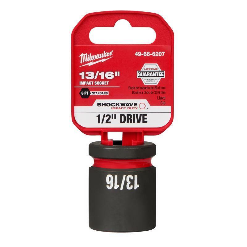 Milwaukee Shockwave 13/16 in. X 1/2 in. drive SAE 6 Point Standard Deep Socket