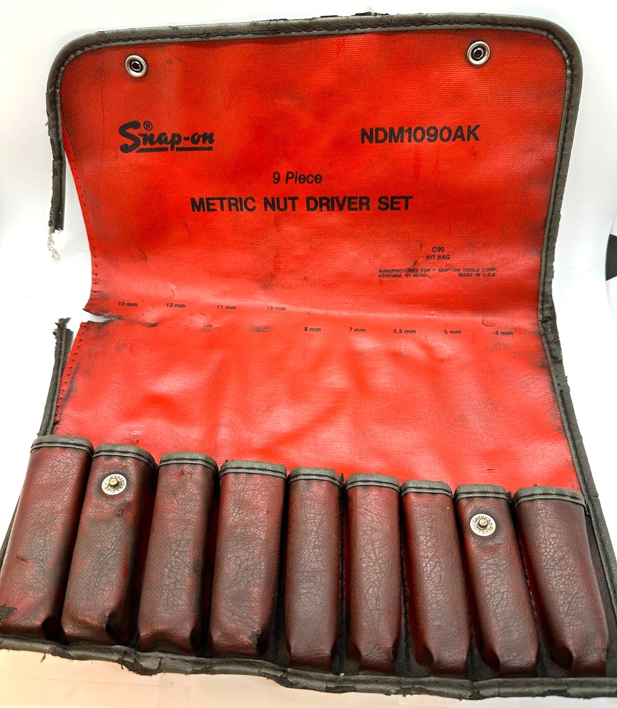 🇺🇸 SNAP ON Tools Covered Shaft Nut Driver METRIC Screwdriver Set Lot Yellow