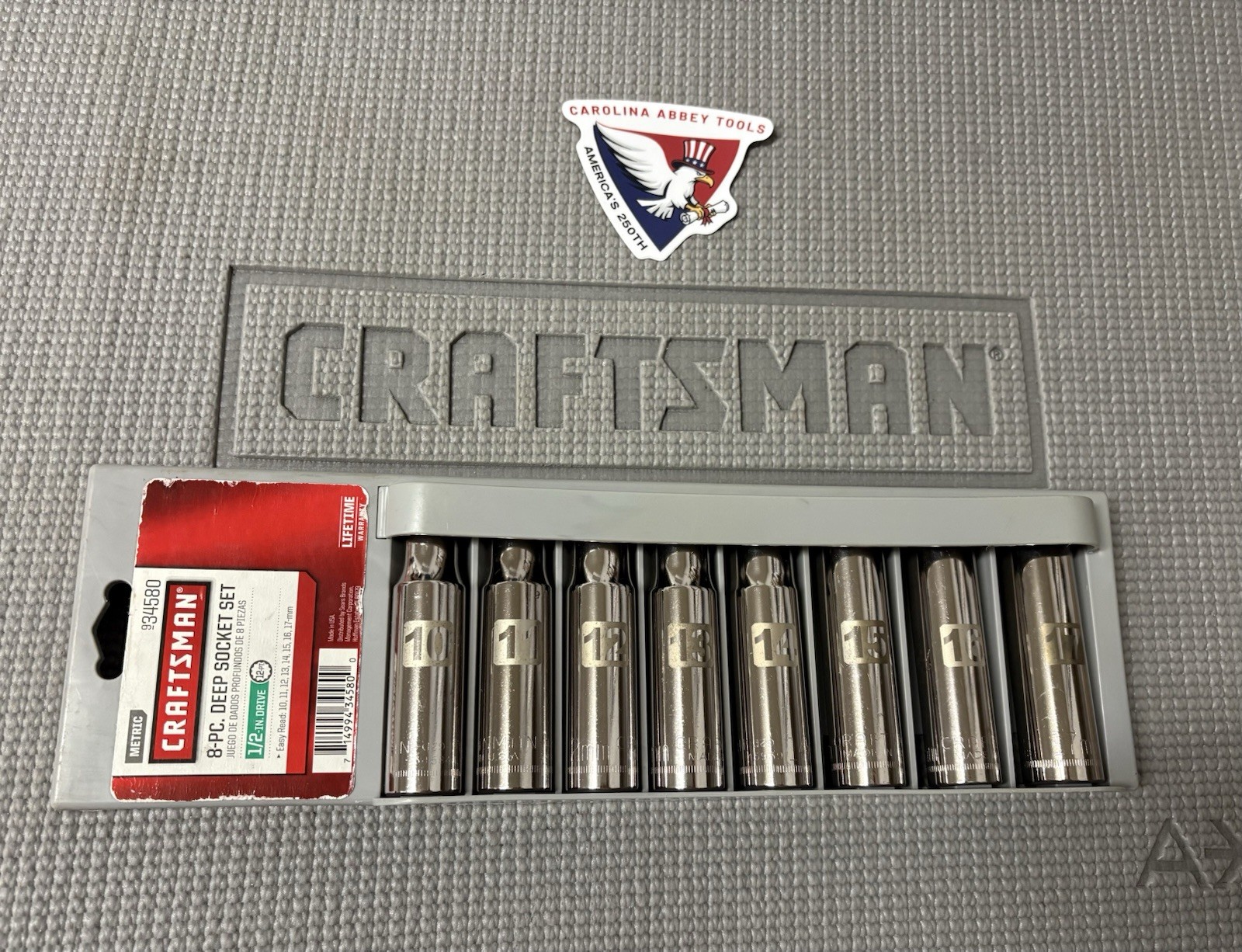 NOS Sears Craftsman USA 1/2” Drive 8pc Easy Read Socket Set 10-17mm 34580 Rare!
