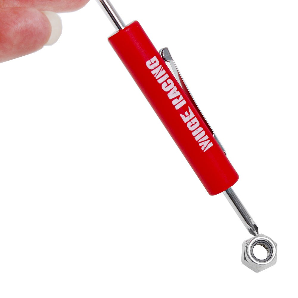 5PCS Mini Pocket Screwdriver Flat Head Tip with Phillips Top Pocket Clip Red