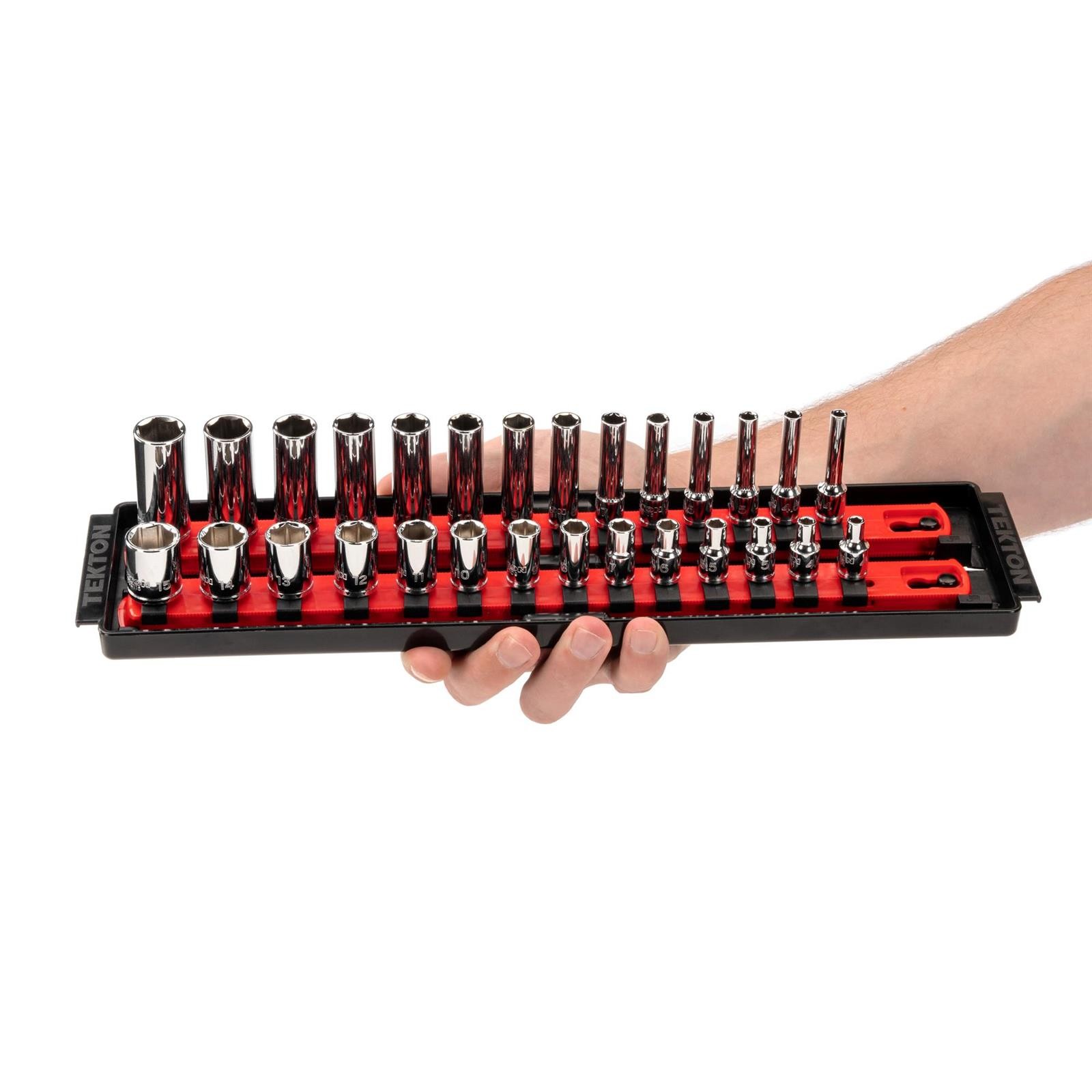 Tekton SHD90215 1/4″ Drive 6-Point Socket Set, 50-Piece