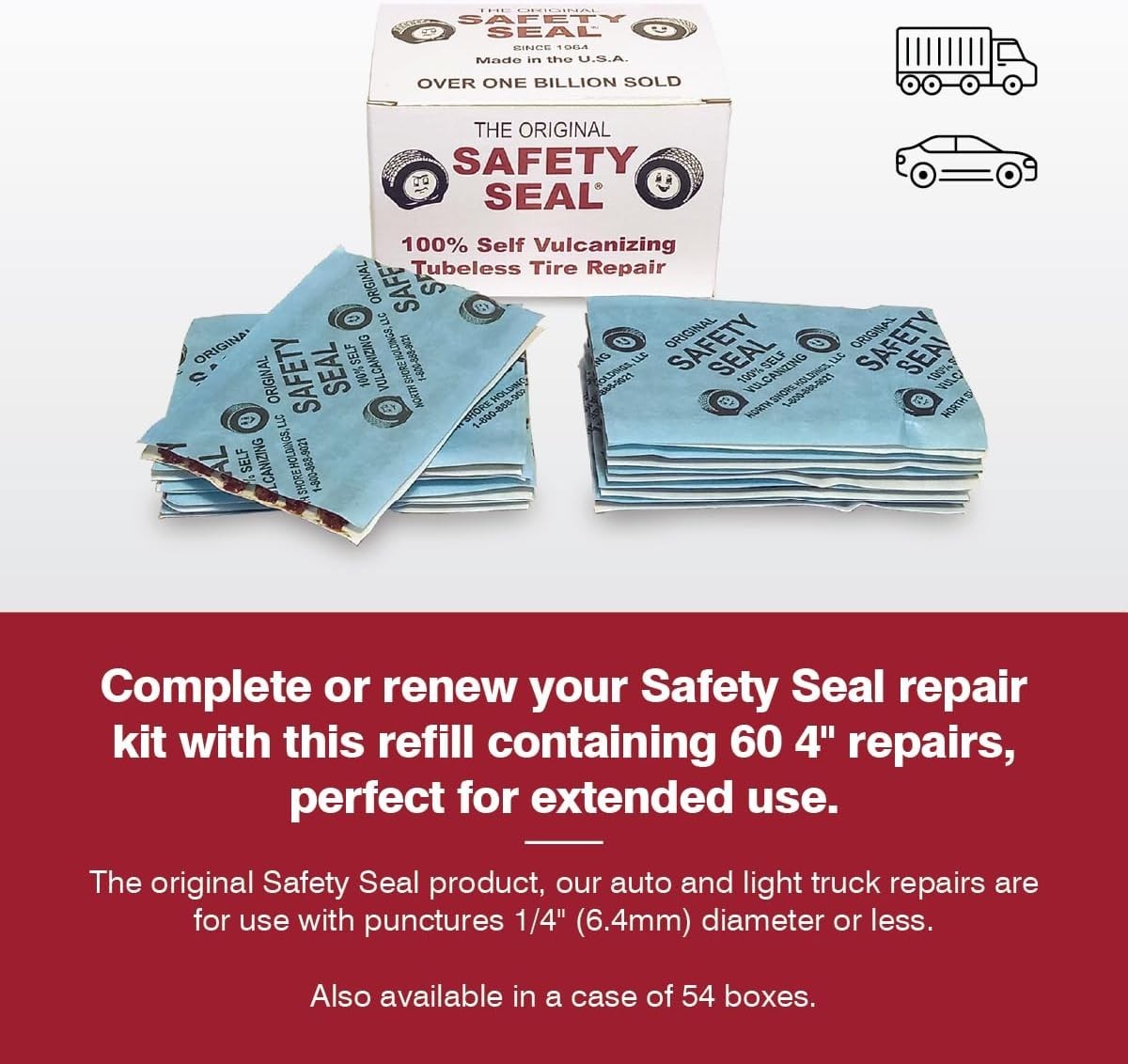Auto/LT Tire Repair Refill 60 Repairs for P235/65R15 91T Tread Type Symmetrical