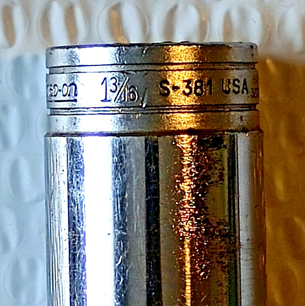 SNAP ON S381, 1/2″ DRIVE, 1-3/16″ SOCKET, 3.2″ DEEP/HIGH, 12 POINT.