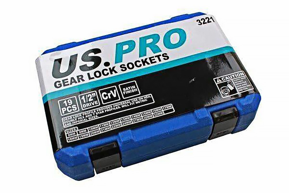 US PRO Tools 19pc 1/2″ dr Gear Lock Sockets, Socket Set 8-32mm NEW