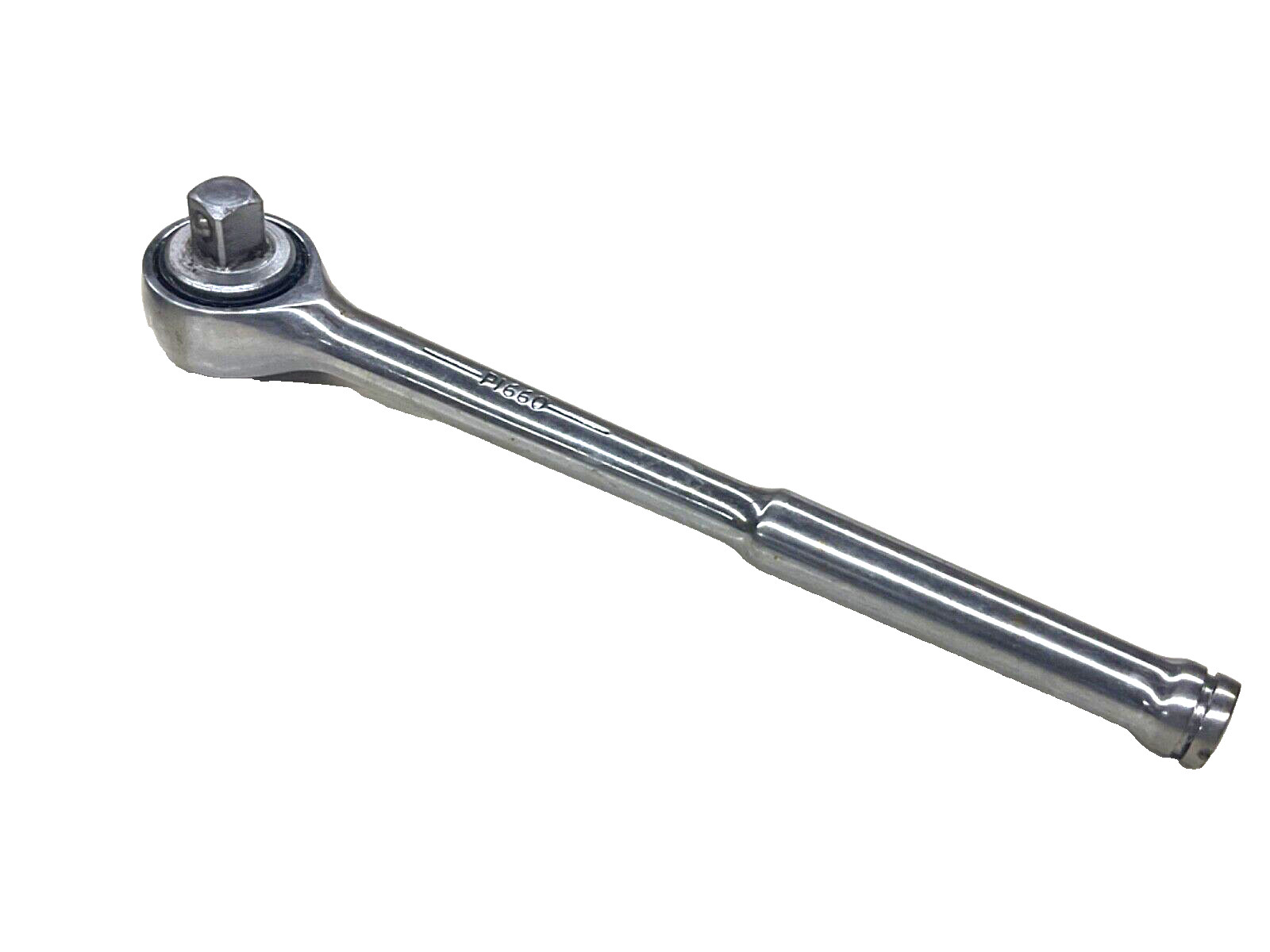 MASTER MECHANIC TOOLS 1/2” DRIVE ROUND HEAD RATCHET, CHROME, 10” LONG, P1660