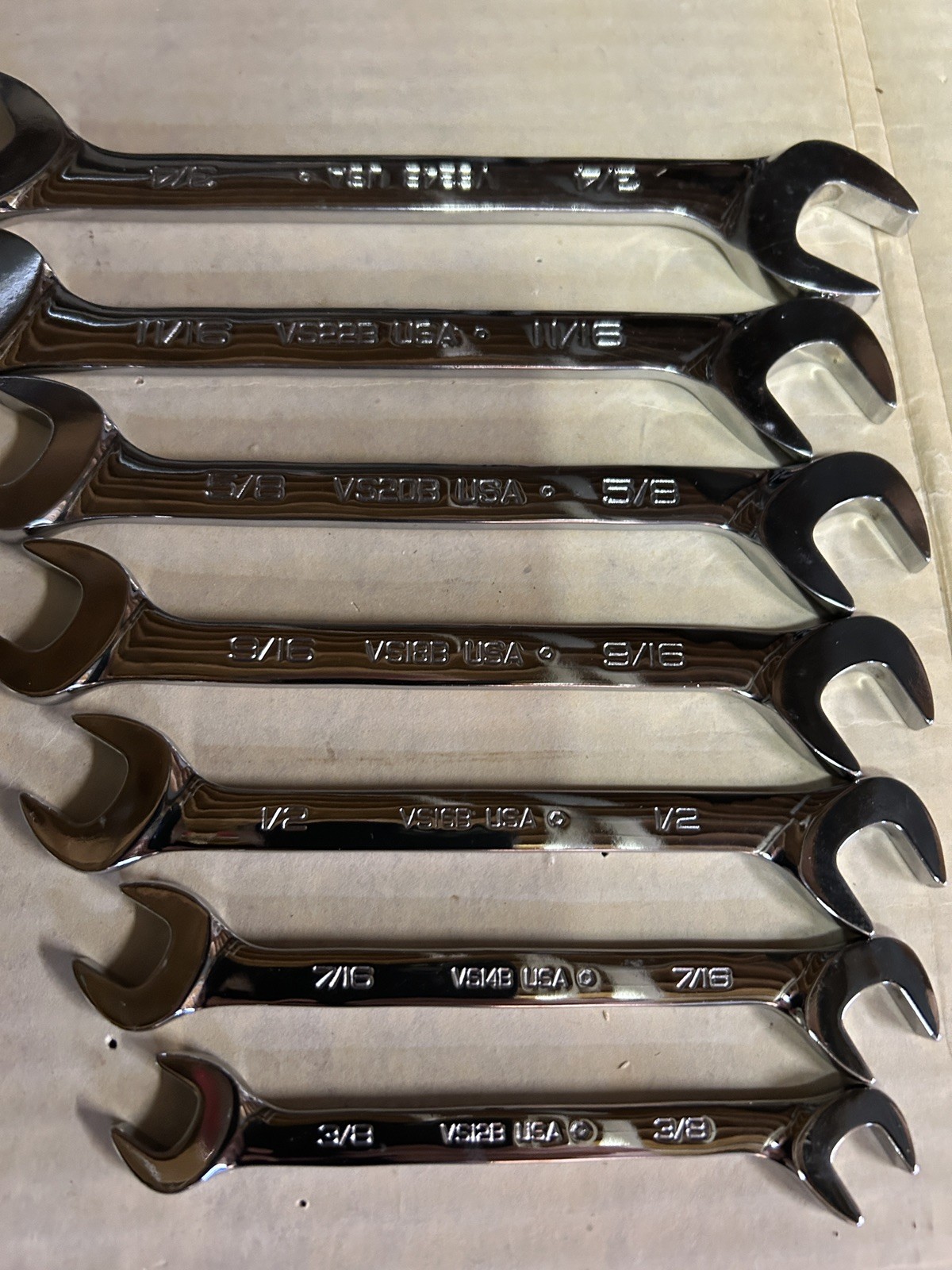 Snap-on 7 pc SAE Four-Way Angle Head Open-End Wrench Set (3/8–3/4″)